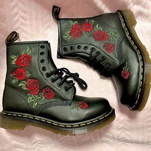 Dr. Martens 1460 Vonda Floral Leather Lace Up Boots